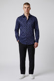 GG EMBOSSED LYCRA SHIRT - NAVY - Under Attack