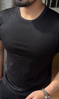 Gg jacquard tshirt - black