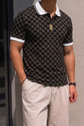 GG White Collar Polo Tshirt - Black - Under Attack