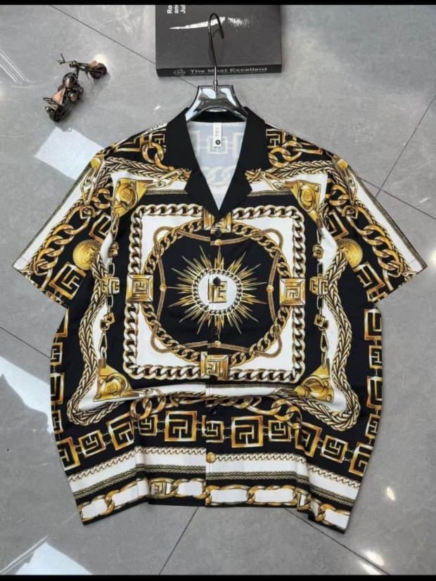 Gold Dynasty Patterned Resort Shirt - Under Attack