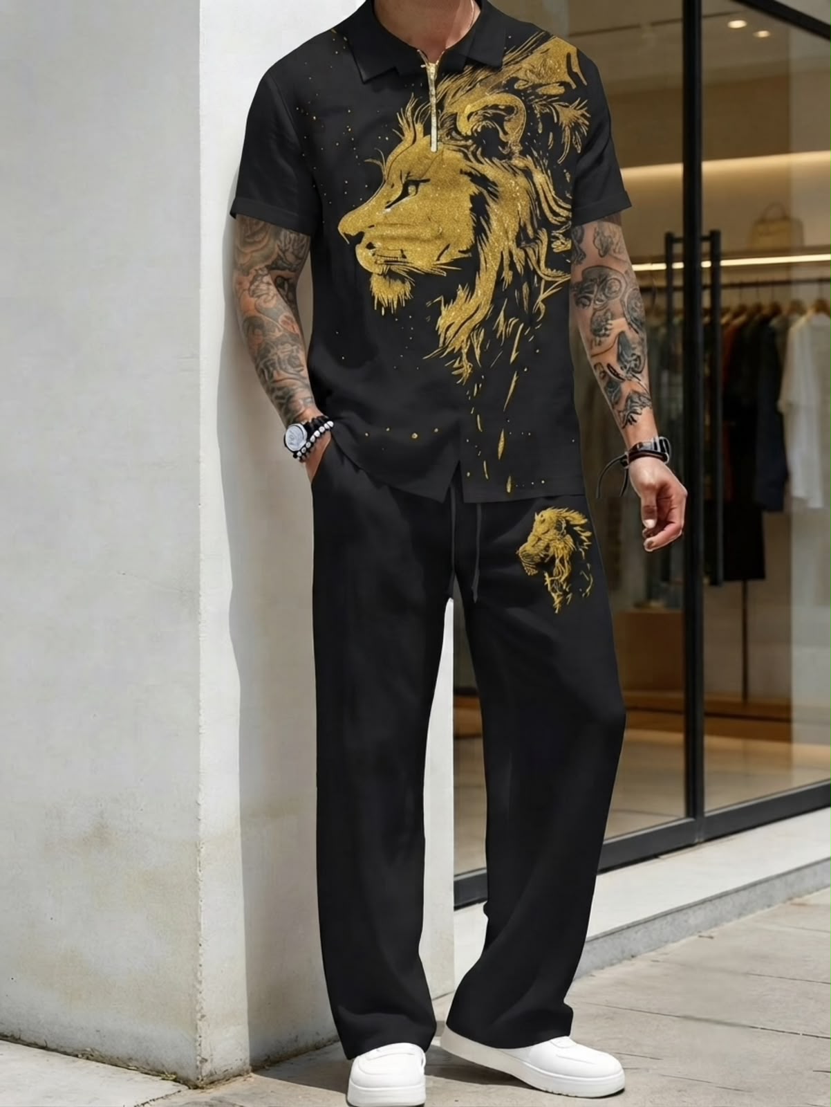 Golden Lion Print Coord Set - Under Attack