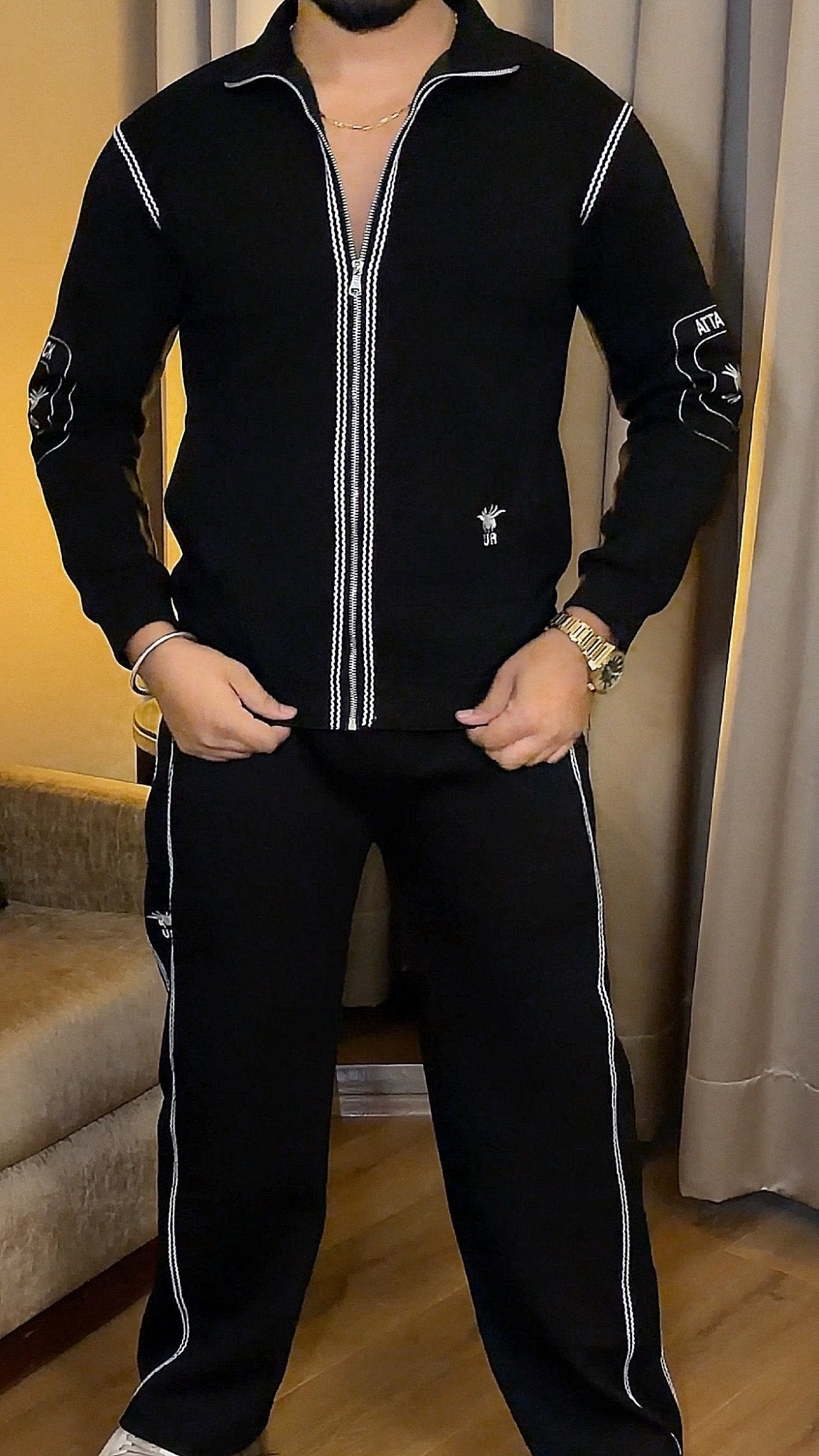 Havoc Embroidery Premium Tracksuit - Black - Under Attack