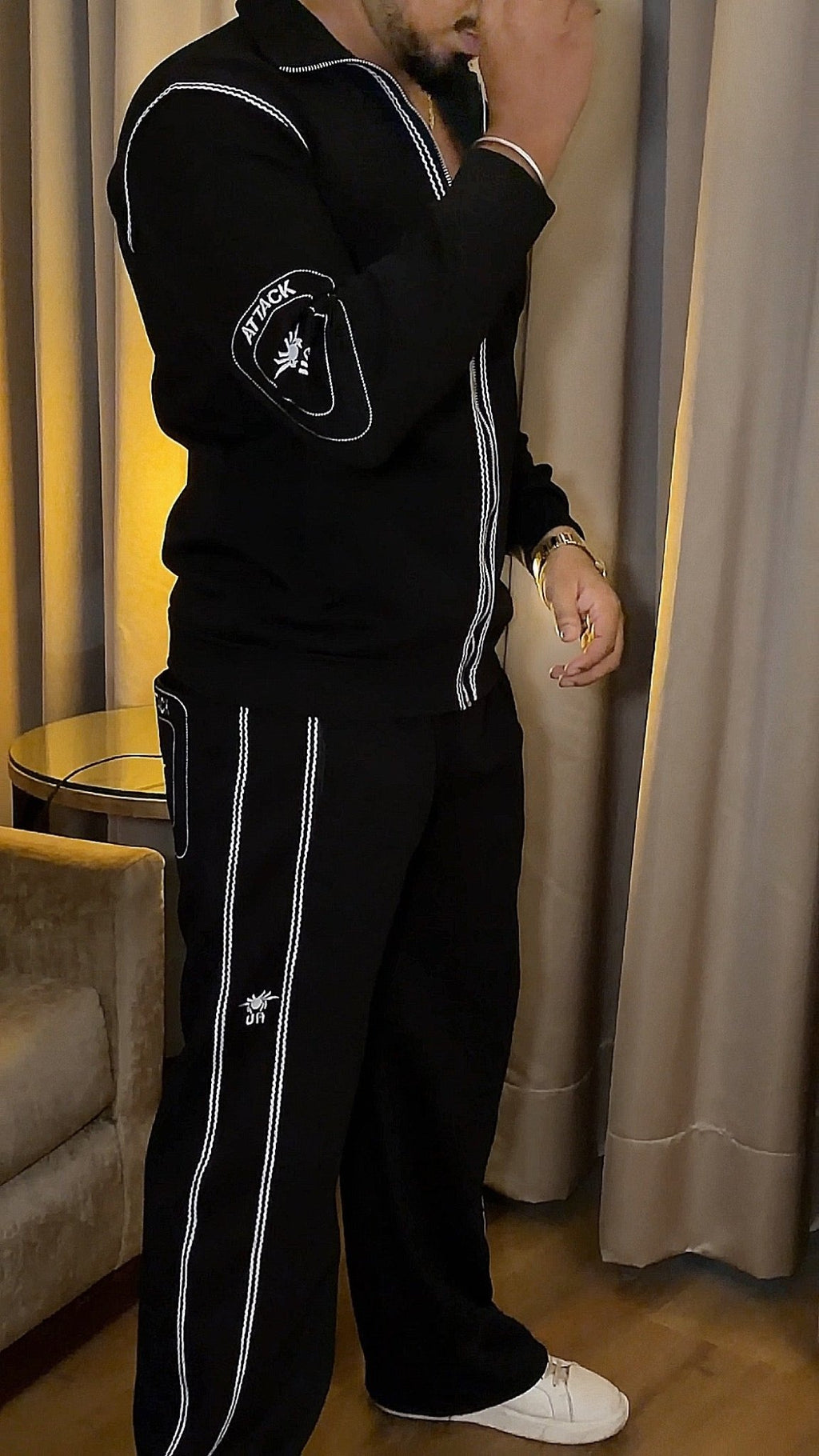 Havoc Embroidery Premium Tracksuit - Black - Under Attack
