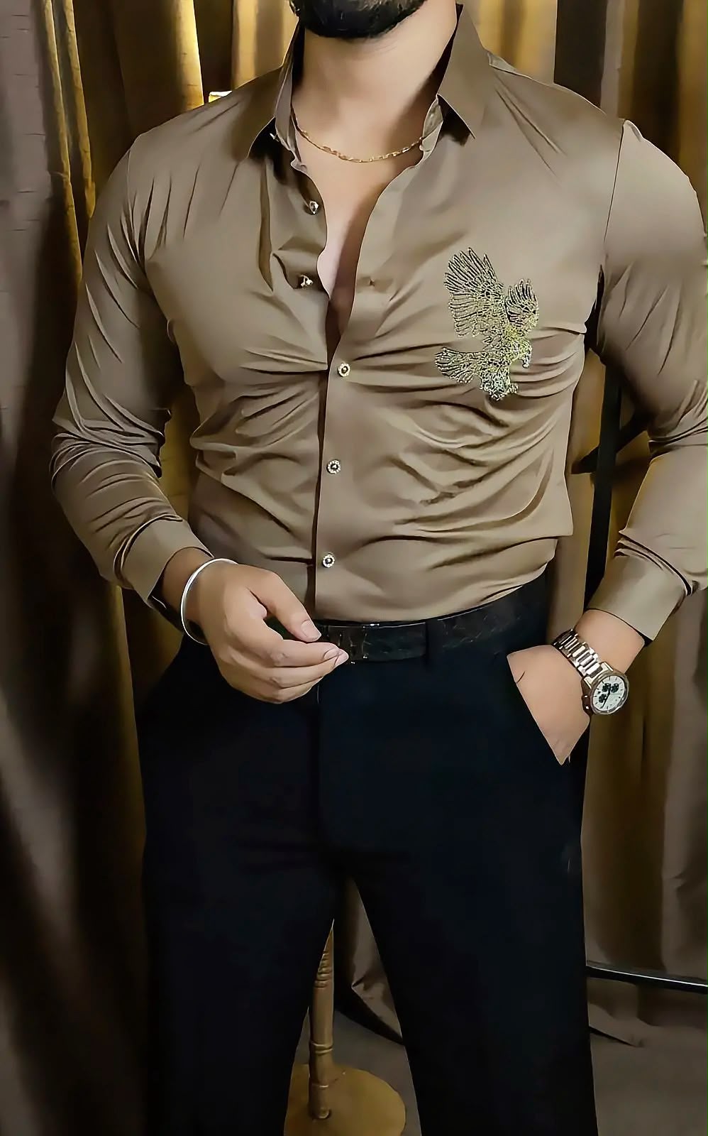 Hawk Pride Luxe Stitchless Shirt - Camel - Under Attack