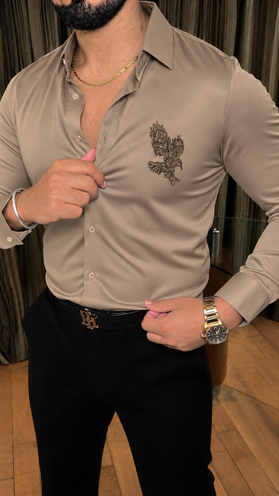 Hawk Pride Luxe Stitchless Shirt - Camel - Under Attack