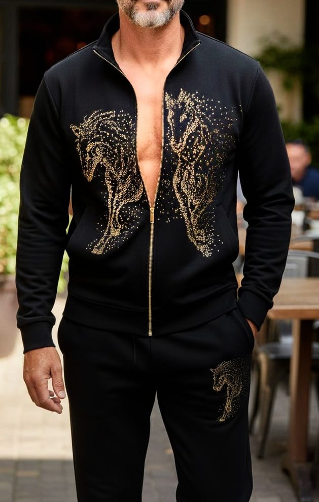 Horse Edition Jacquard Tracksuit - Black - Under Attack