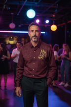 Horse Rider Jacquard Shirt - WINE - Under Attack