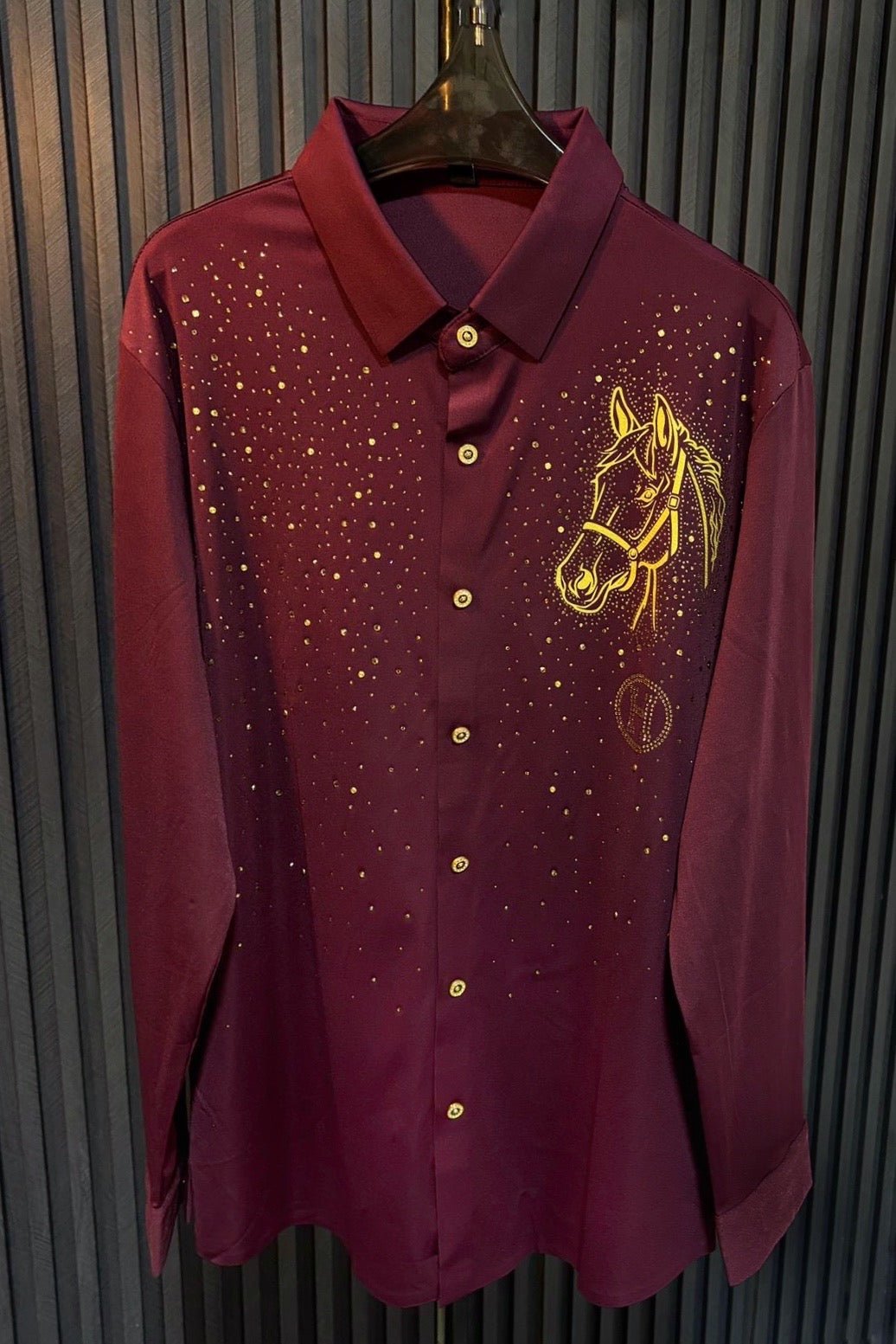 Horse Rider Jacquard Shirt - WINE - Under Attack