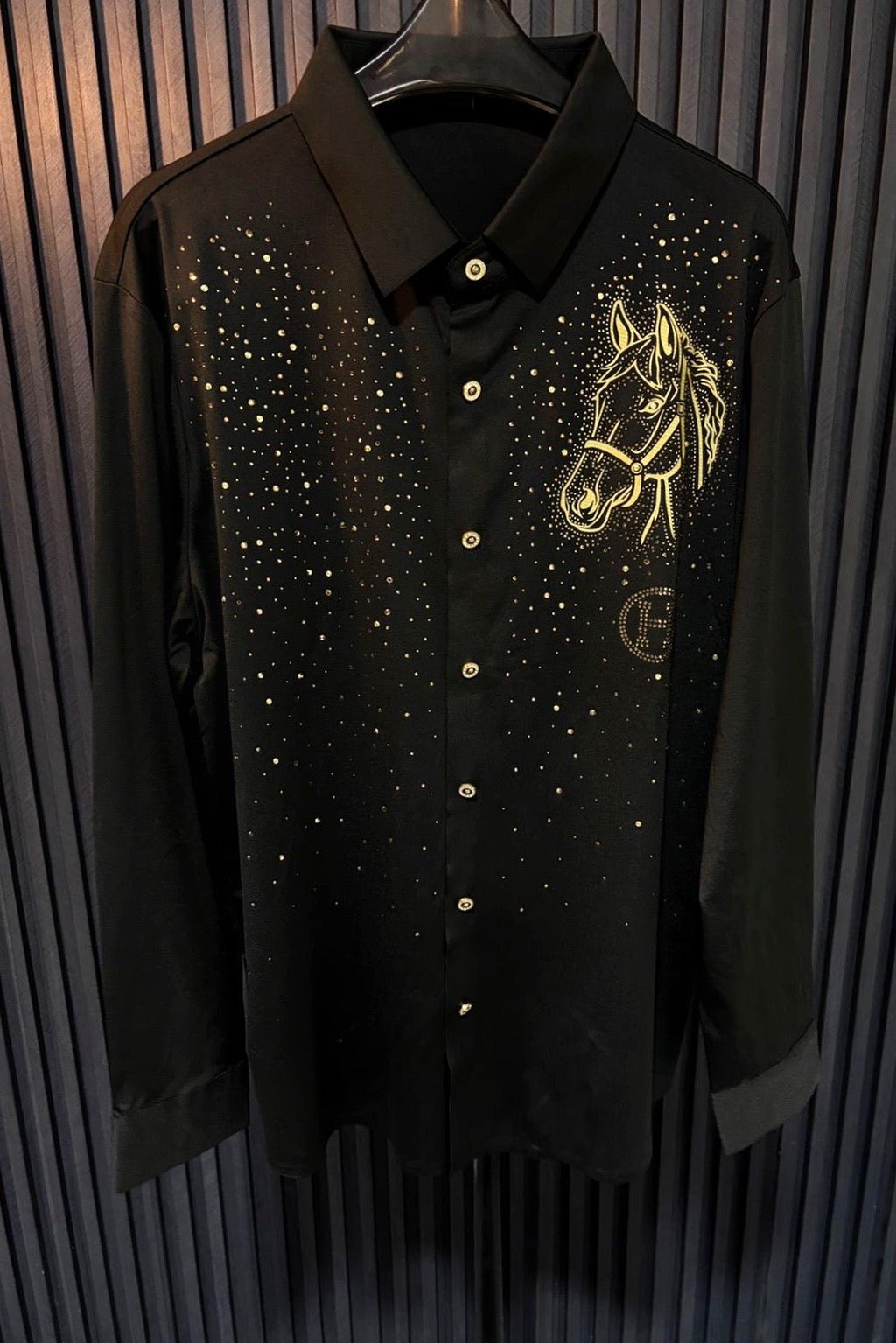 Horse Rider Royal Jacquard Shirt - BLACK - Under Attack