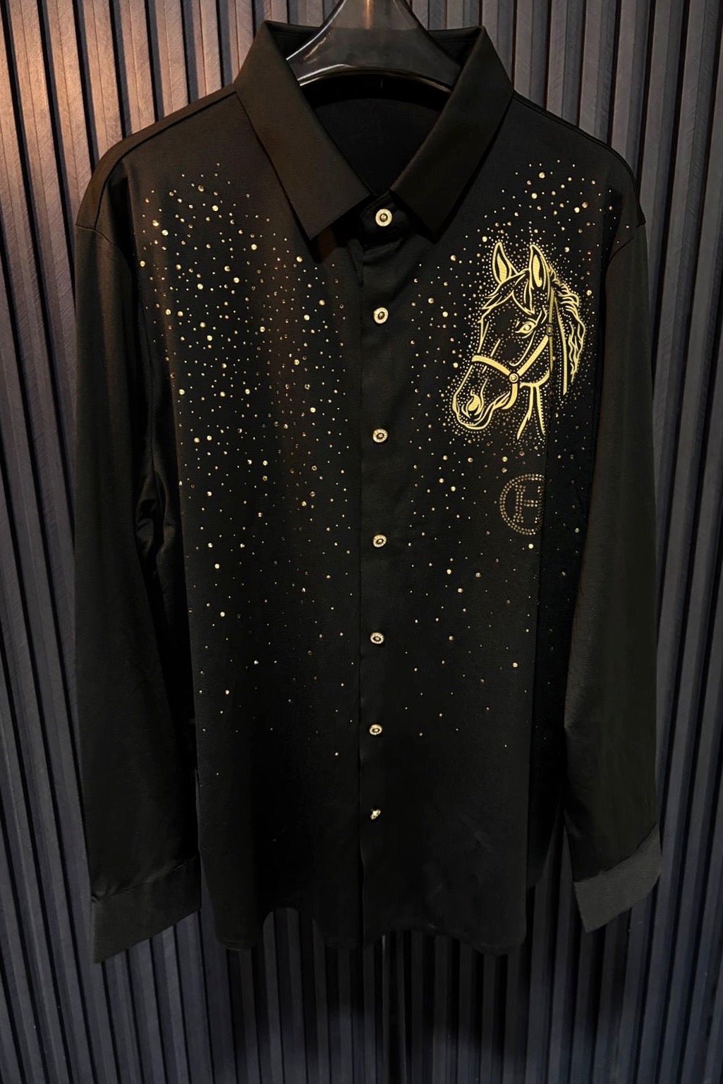 Horse Rider Royal Jacquard Shirt - BLACK - Under Attack