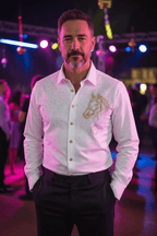Horse Rider Royal Jacquard Shirt - WHITE - Under Attack