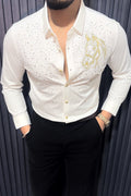 Horse Rider Royal Jacquard Shirt - WHITE - Under Attack