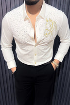 Horse Rider Royal Jacquard Shirt - WHITE - Under Attack