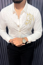 Horse Rider Royal Jacquard Shirt - WHITE - Under Attack