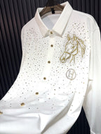Horse Rider Royal Jacquard Shirt - WHITE - Under Attack