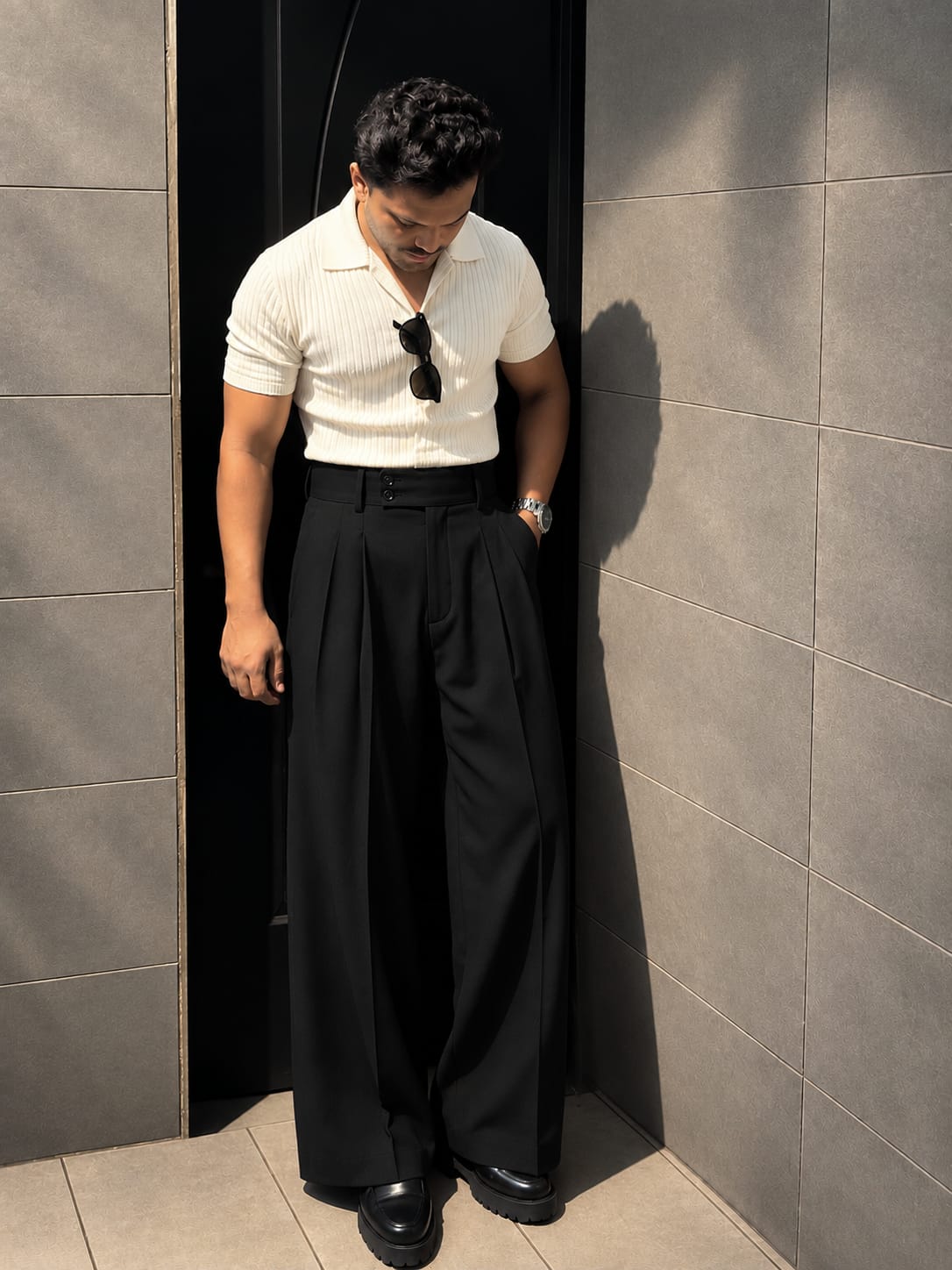 Imperial Wide Pleated Trouser - Black - Under Attack