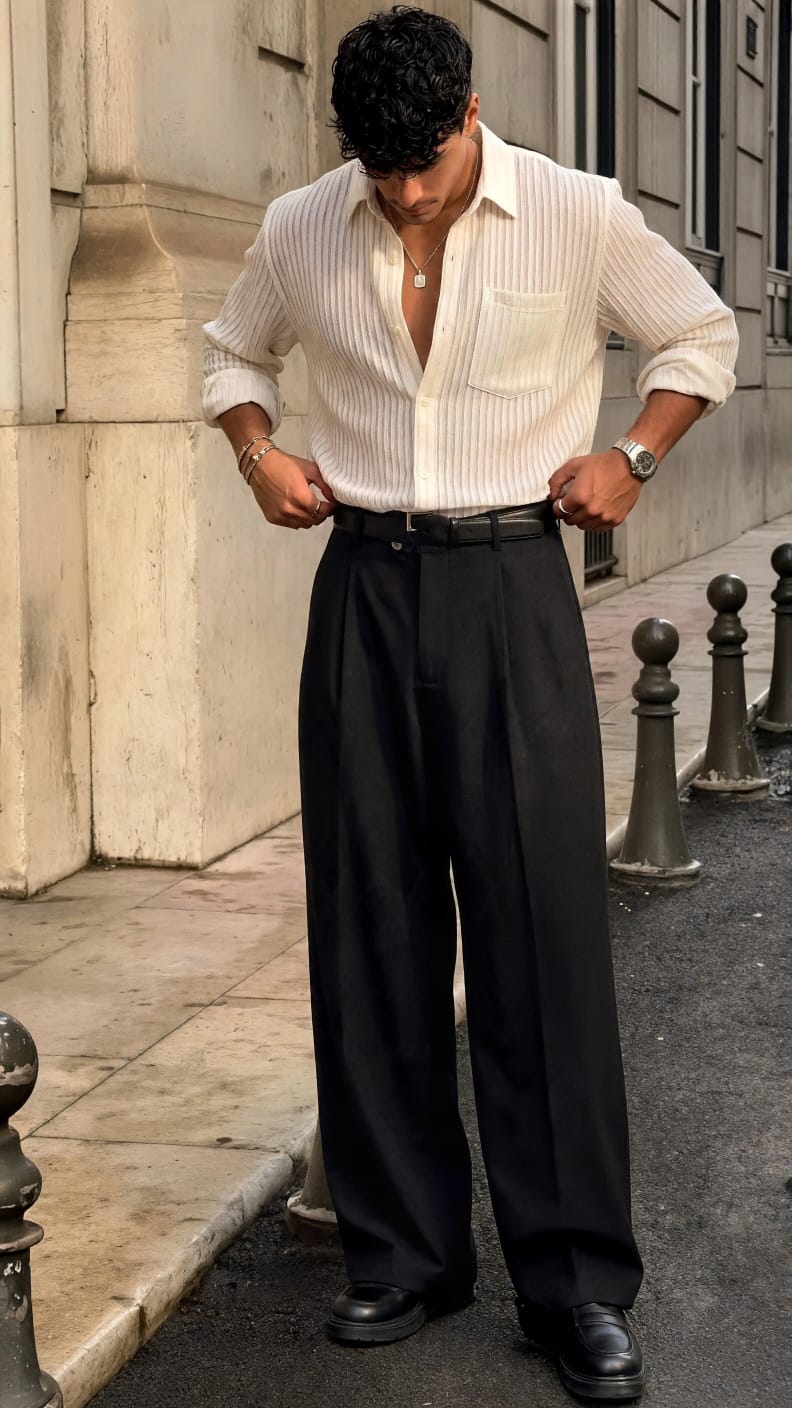 Imperial Wide Pleated Trouser - Black - Under Attack