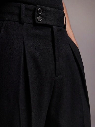Imperial Wide Pleated Trouser - Black - Under Attack
