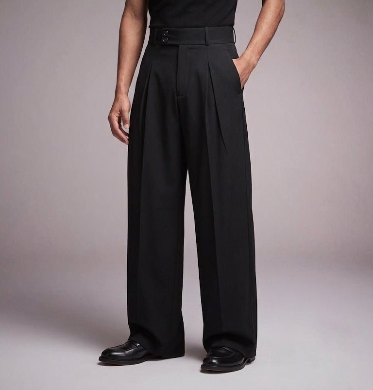 Imperial Wide Pleated Trouser - Black - Under Attack