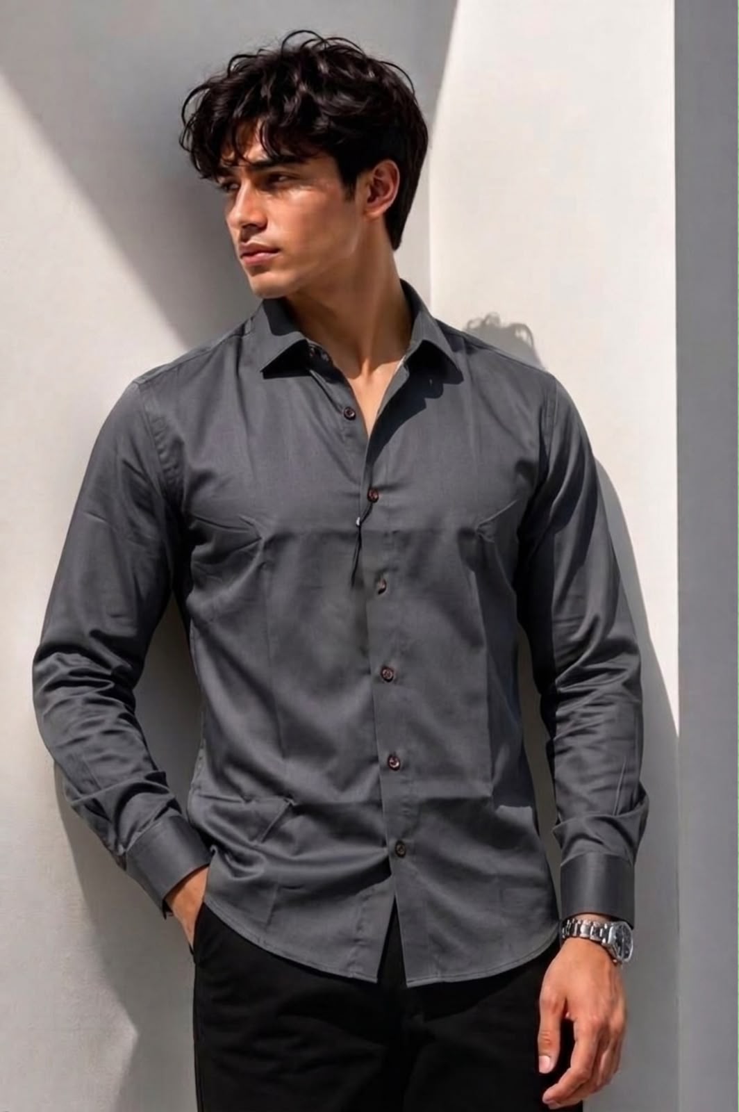 Imperium Solid Plain Shirt - Grey - Under Attack