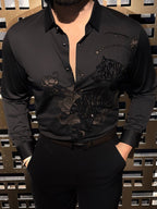 Jaguar Roar Jacquard Shirt - BLACK - Under Attack