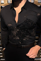 Jaguar Roar Jacquard Shirt - BLACK - Under Attack