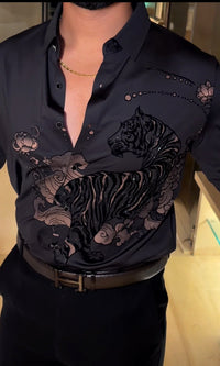 Jaguar Roar Signature Jacquard Shirt - BLACK