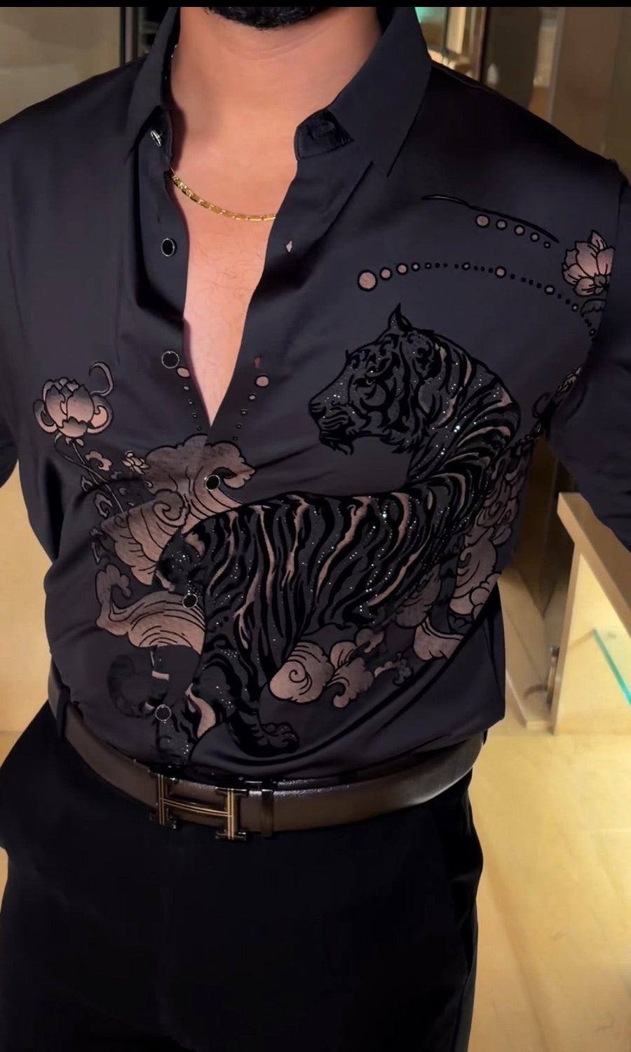 Jaguar Roar Signature Jacquard Shirt - BLACK
