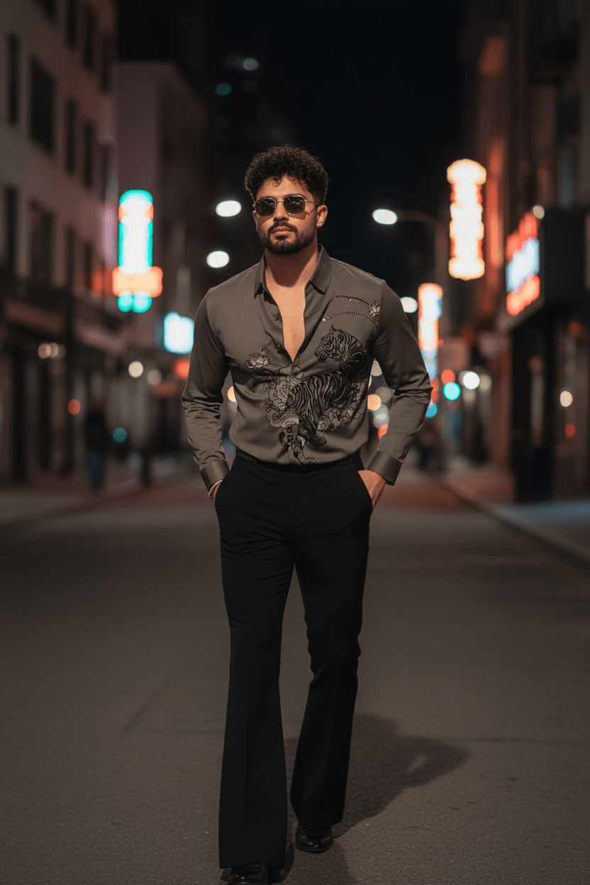 Jaguar Roar Jacquard Shirt - CAMEL - Under Attack