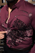 Jaguar Roar Jacquard Shirt - WINE - Under Attack