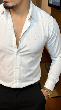 Japanese Luxury All Stud Shirt - white
