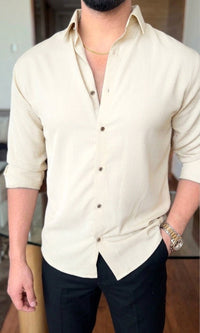 Japanese Premium Solid Shirt - Beige
