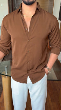 Japanese Premium Solid Shirt - Brown