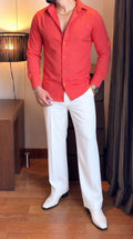 Japanese Premium Solid Shirt - Chilli Red - Under Attack