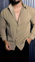 Japanese Premium Solid Shirt - Light Brown - Under Attack