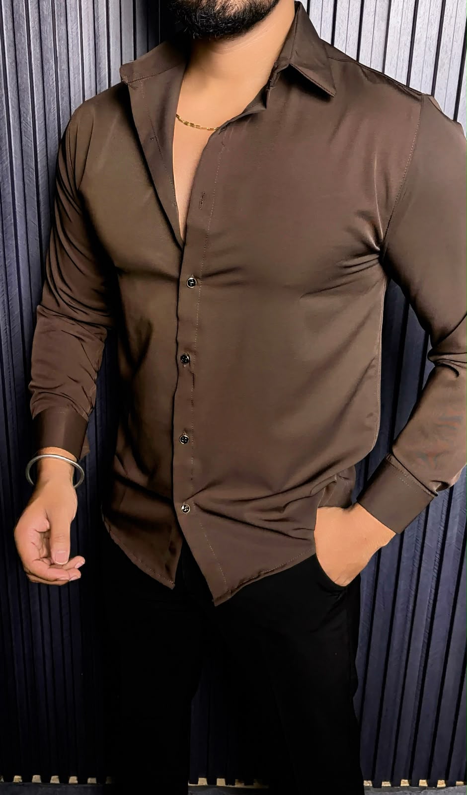 Japanese Premium Solid Shirt - Mocha Brown - Under Attack