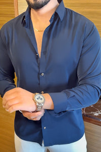 Japanese Premium Solid Shirt - Navy