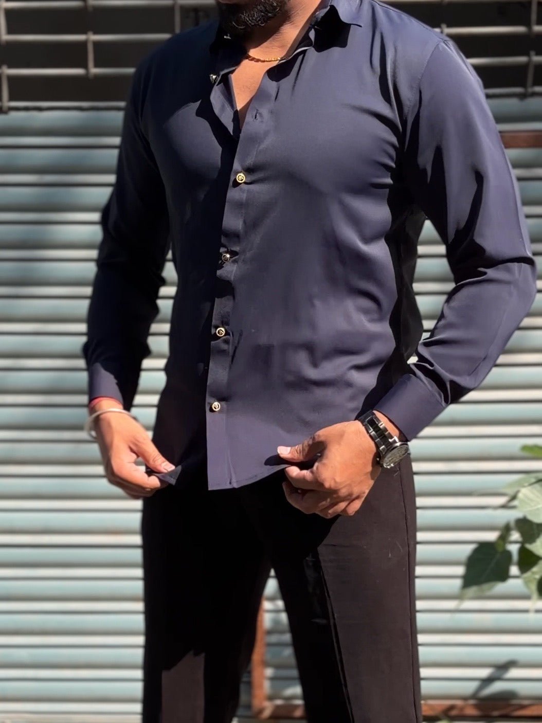 Japanese Premium Solid Shirt - Navy - Under Attack