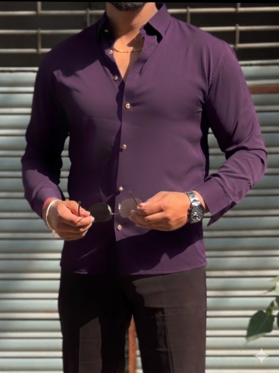 Japanese Premium Solid Shirt - Purple - Under Attack