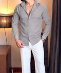 Japanese Premium Solid Shirt - Taupe - Under Attack