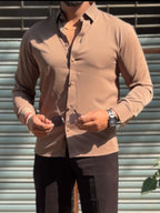 Japanese Shirt and Black Trouser Coord set - Light Brown - Under Attack