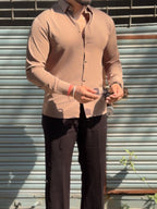 Japanese Shirt and Black Trouser Coord set - Light Brown - Under Attack