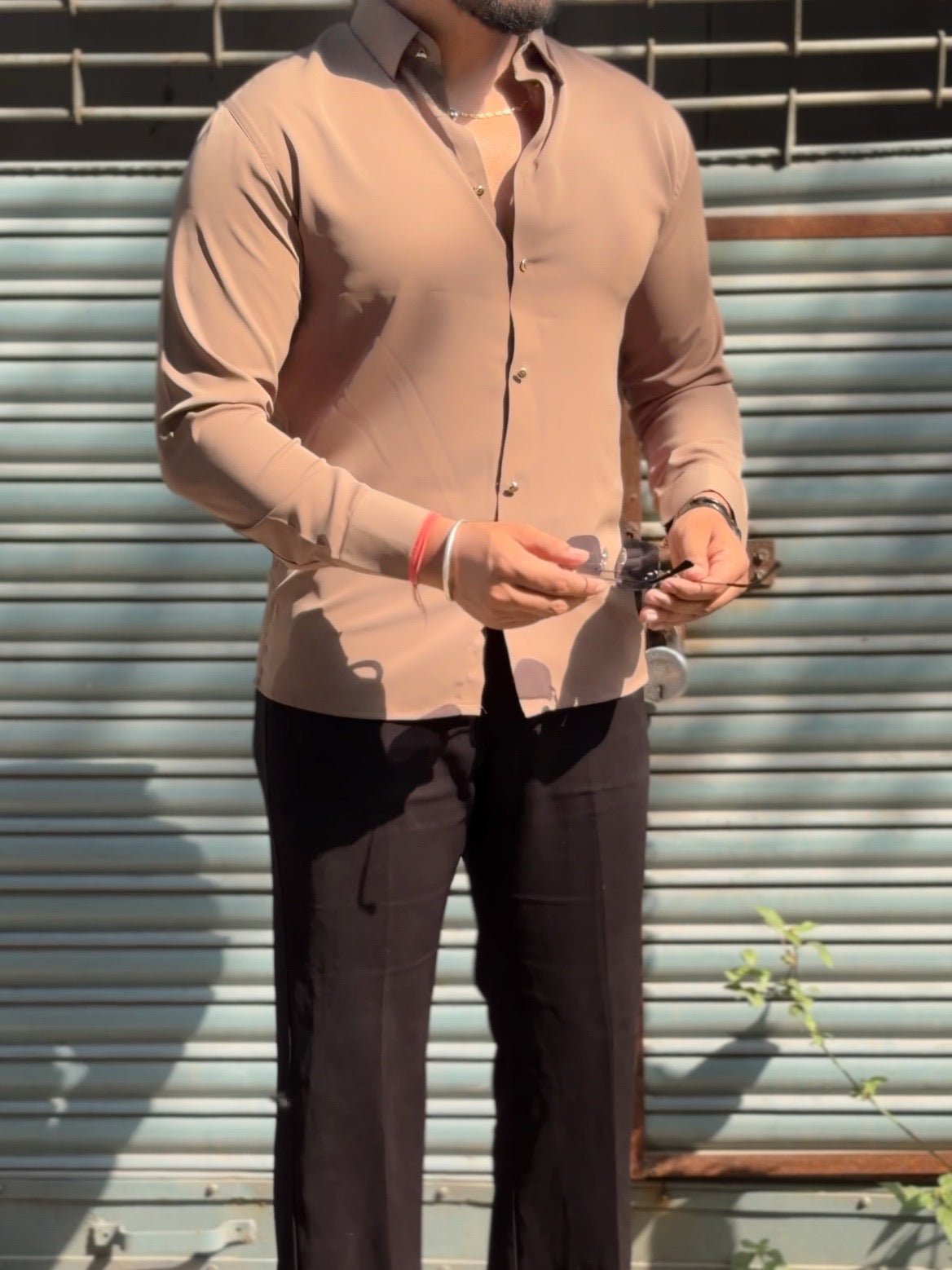 Japanese Shirt and Black Trouser Coord set - Light Brown - Under Attack