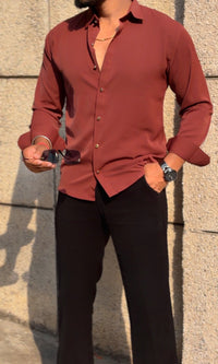 Japanese Shirt and Black Trouser Coord set - Mahroon