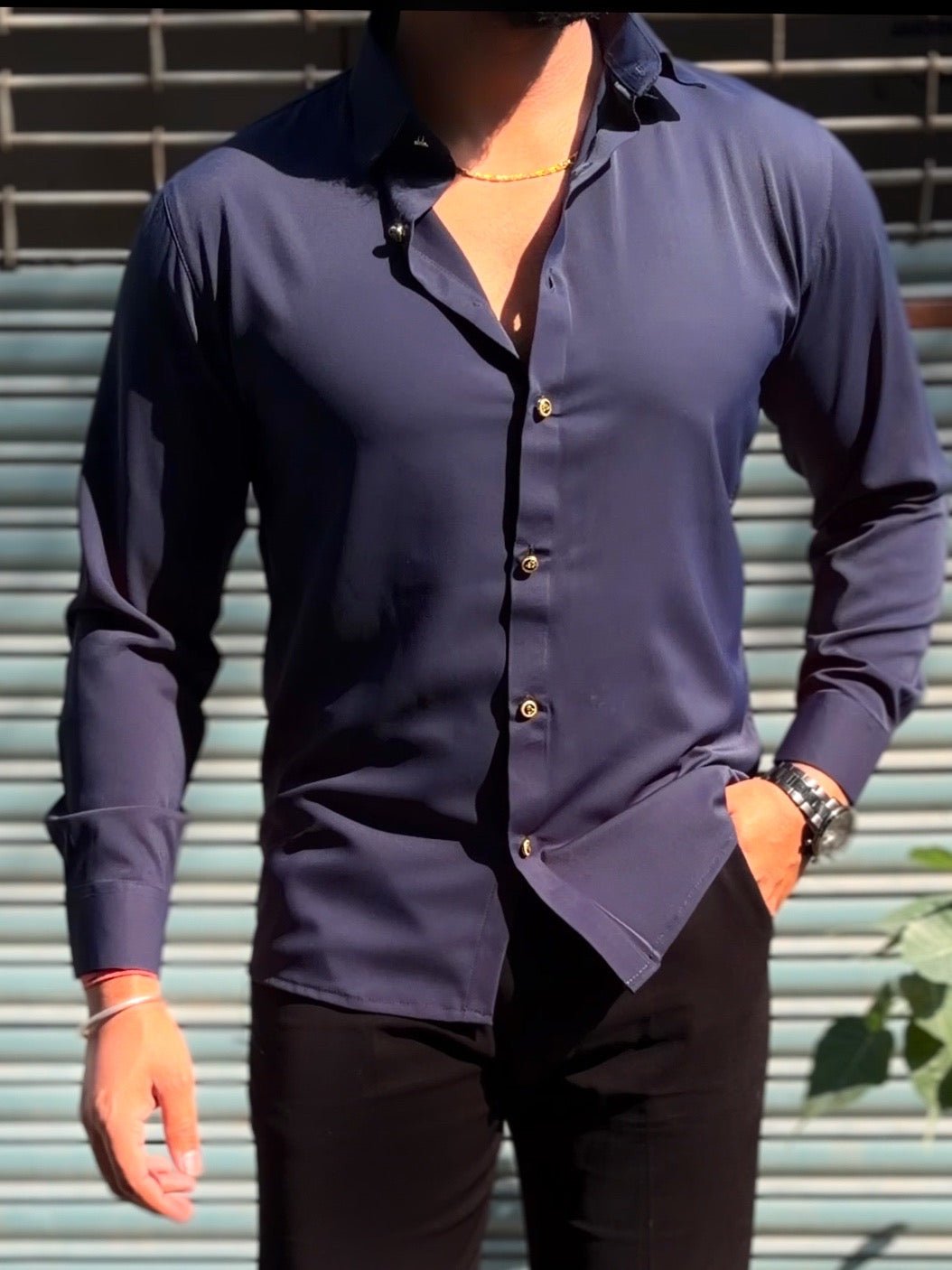 Japanese Shirt and Black Trouser Coord set - Navy - Under Attack