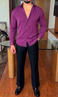Japanese Shirt and Black Trouser Coord set - Wine - Under Attack