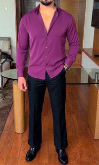 Japanese Shirt and Black Trouser Coord set - Wine