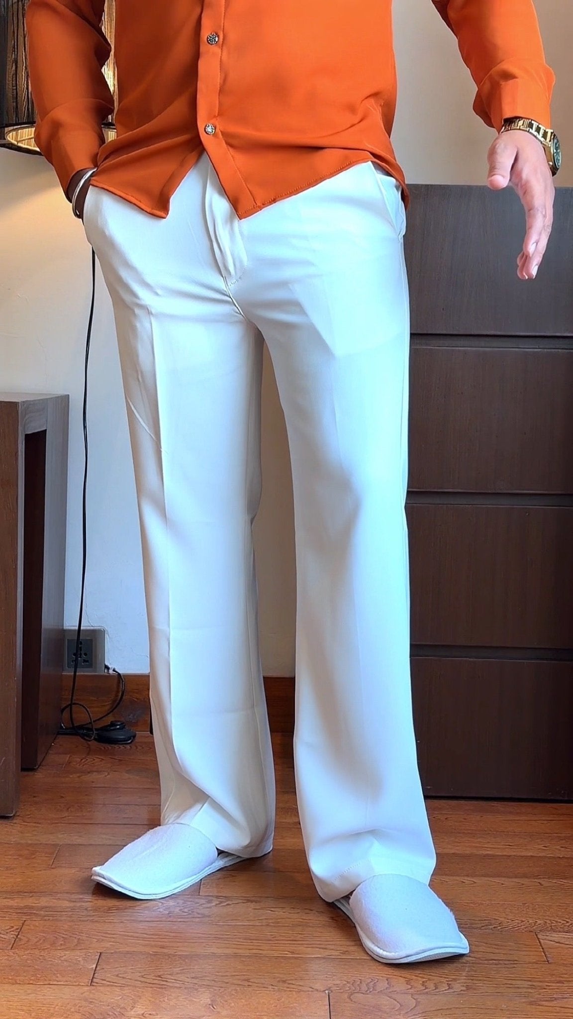 Japanese Shirt and White Trouser Coord set - CORAL - Under Attack