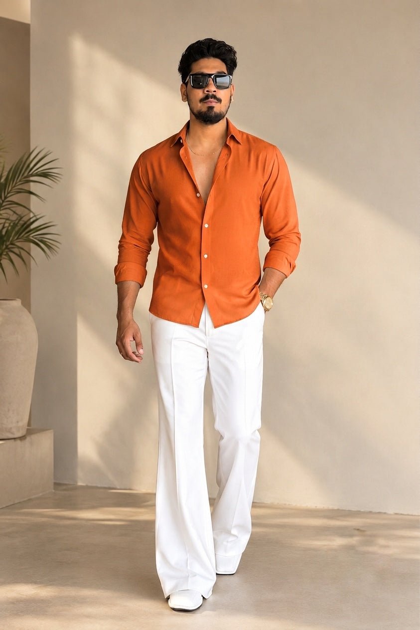 Japanese Shirt and White Trouser Coord set - CORAL - Under Attack