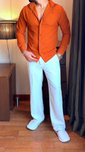 Japanese Shirt and White Trouser Coord set - CORAL - Under Attack